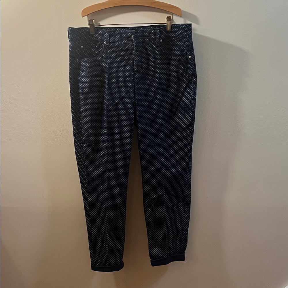 Charter Club Ankle Pants- Size 14 - blue polka dots